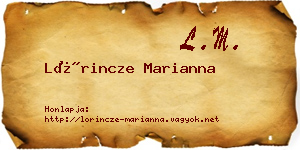 Lőrincze Marianna névjegykártya