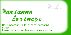 marianna lorincze business card
